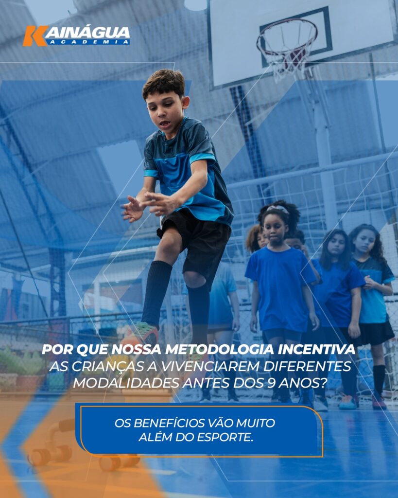 Criança praticando esportes na infância na Kainágua