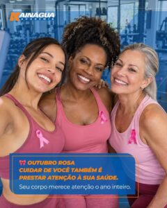 Mulher se exercitando em referência ao Outubro Rosa e à saúde da mulher